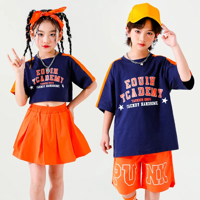 

Children'S Day Jazz Dance Performance Clothing Cheerleading Team Outfits For Kids Loose Hiphop Suit Street Dance Wear DQS12812