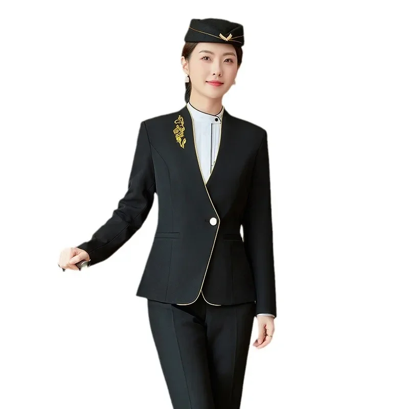 Осенняя модная униформа высокой железной воздушной хозяйки женский