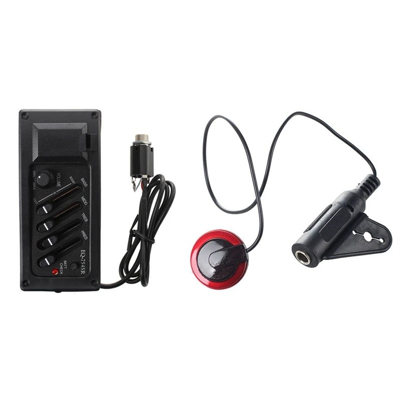 

Приемник EQ Pre-Amp Plus для акустической гитары 7545R-4 и 1 шт. AD-20, музыкальный инструмент для гитары, 1 комплект