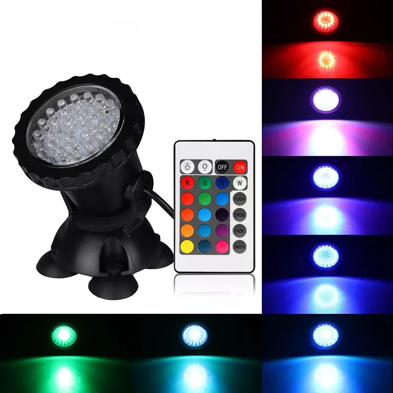 

Remote Control LED Underwater Lights Waterproof Lamp Underwater Spot Light for Swimming Pool Fountain Pond Water Garden Aquarium