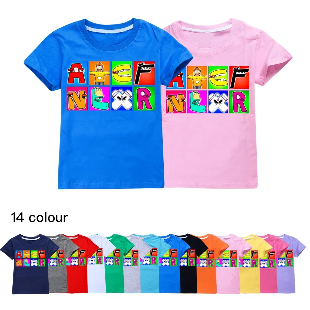 

2023 New Game Hot Alphabet Lore Kids Clothes Summer Boys Girls Baby Tops Children Short Sleeve T-Shirt Harajuku Tees