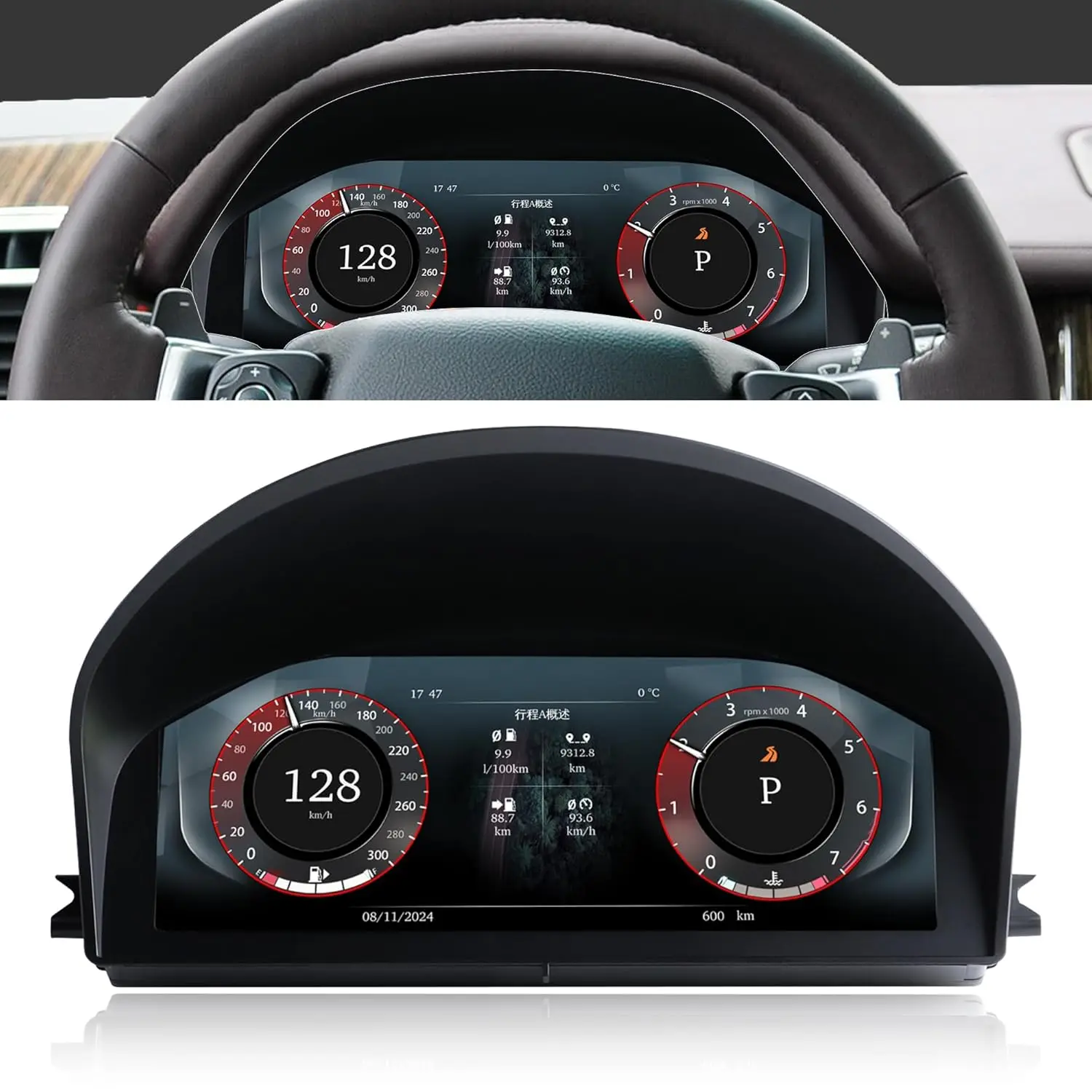Фото Цифровая приборная панель 12,3 дюйма для Land Rover Range Rover V8 L322 2002-2009: ЖК-дисплей, спидометр, виртуальный кокпит №2