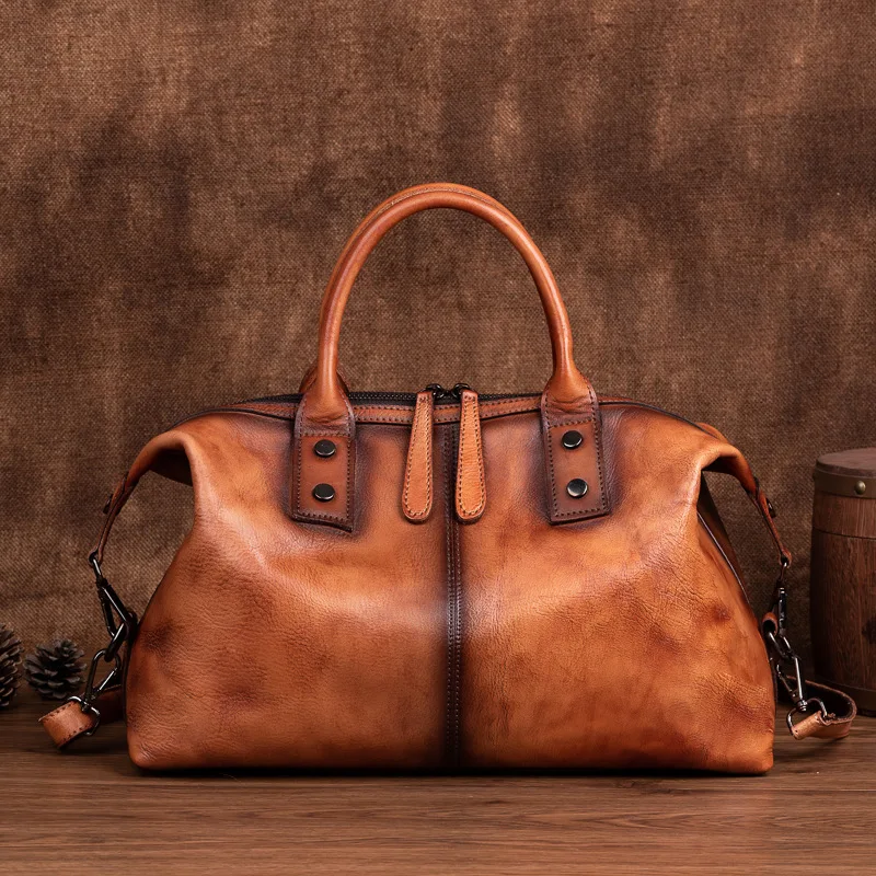 2022 new hand-painted high-quality women's handbags, luxury leather dumpling bags, large-capacity retro women's handbags