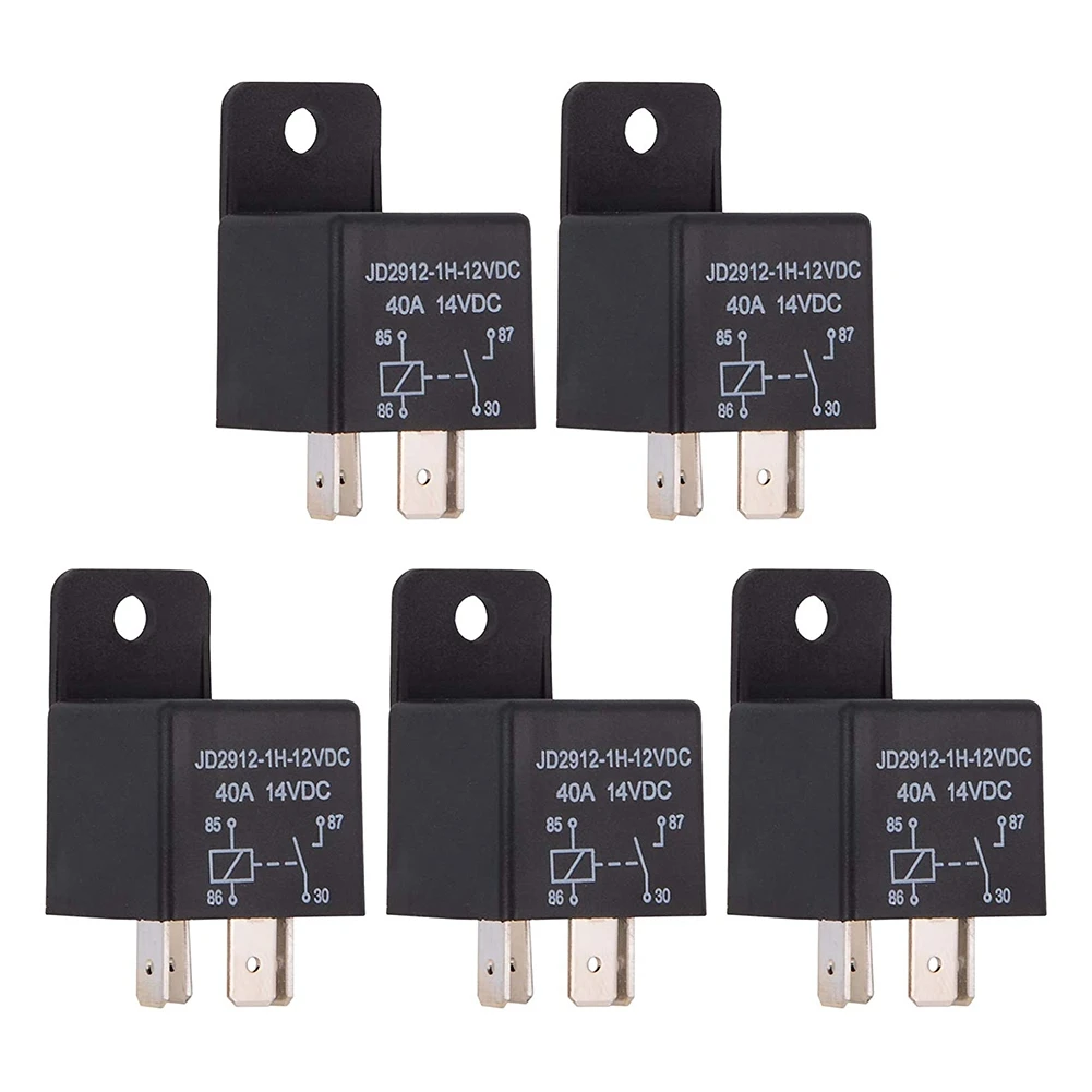 

Car Relay 4 Pin 12V 40Amp Spst Model No.: JD2912-1H-12VDC 40A 14VDC, Auto Switches & Starters,Pack of 5