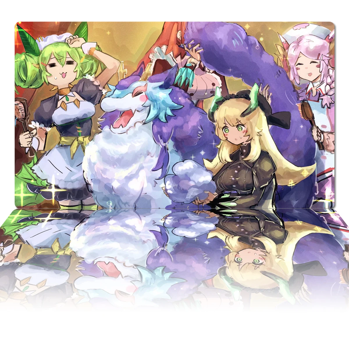 

YuGiOh Dragonmaid Girls Playmat TCG CCG Board Game Trading Card Game Mat Anime Mouse Pad Custom Desk Mat Gaming Accessories Bag