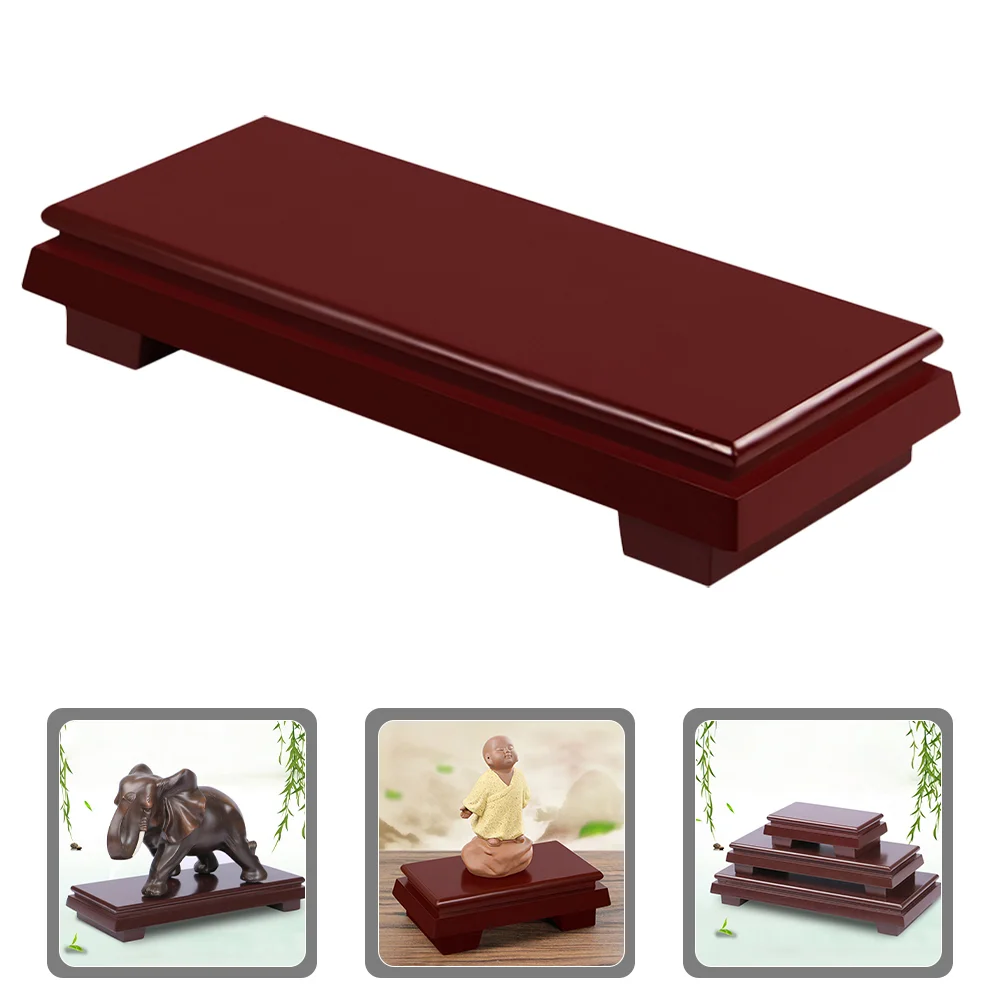 

Wood Riser Tray Display Pedestal Stand Potted Plant Stand Rectangle Vase Stand Plant Pot Holder Oriental Style Veneer