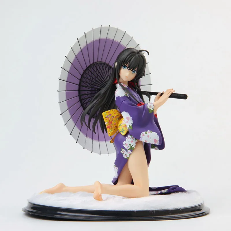

My Teen Romantic Comedy SNAFU 2 Action Figure Kimono Bathrobe Japanese Umbrella Kneeling Sexy Yukinoshita Yukino PVC Model Toys