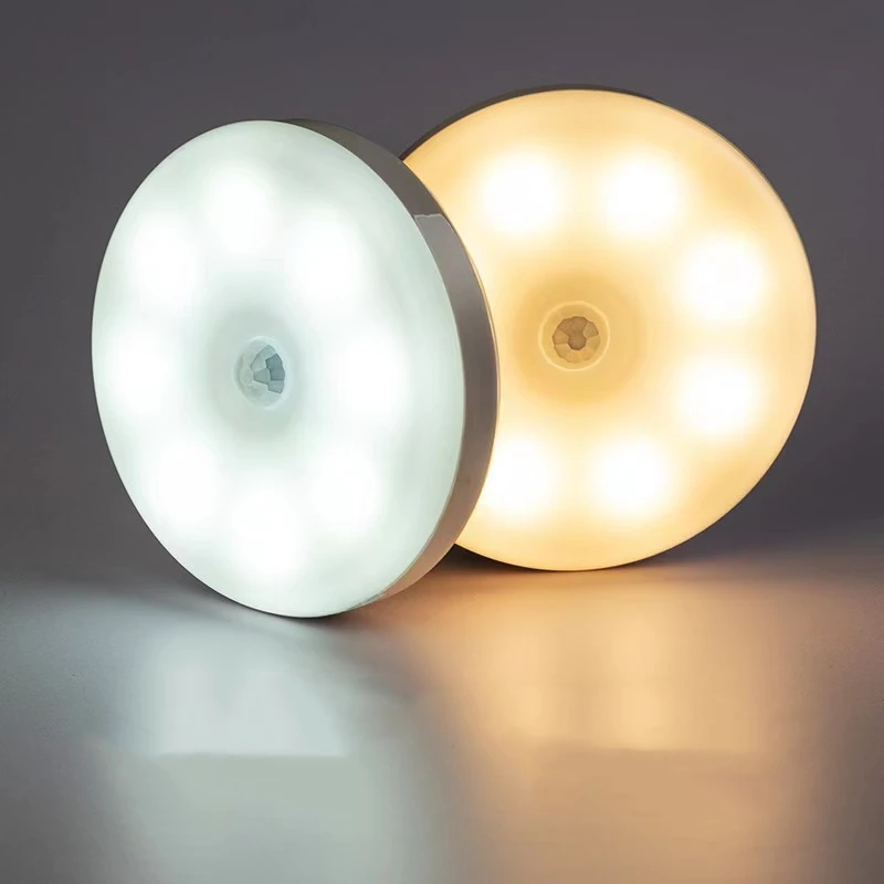 

PIR Motion Sensor LED Night Light USB Rechargeable Night Lamp For Kitchen Cabinet Wardrobe Lamp Staircase Wireless Closet Light