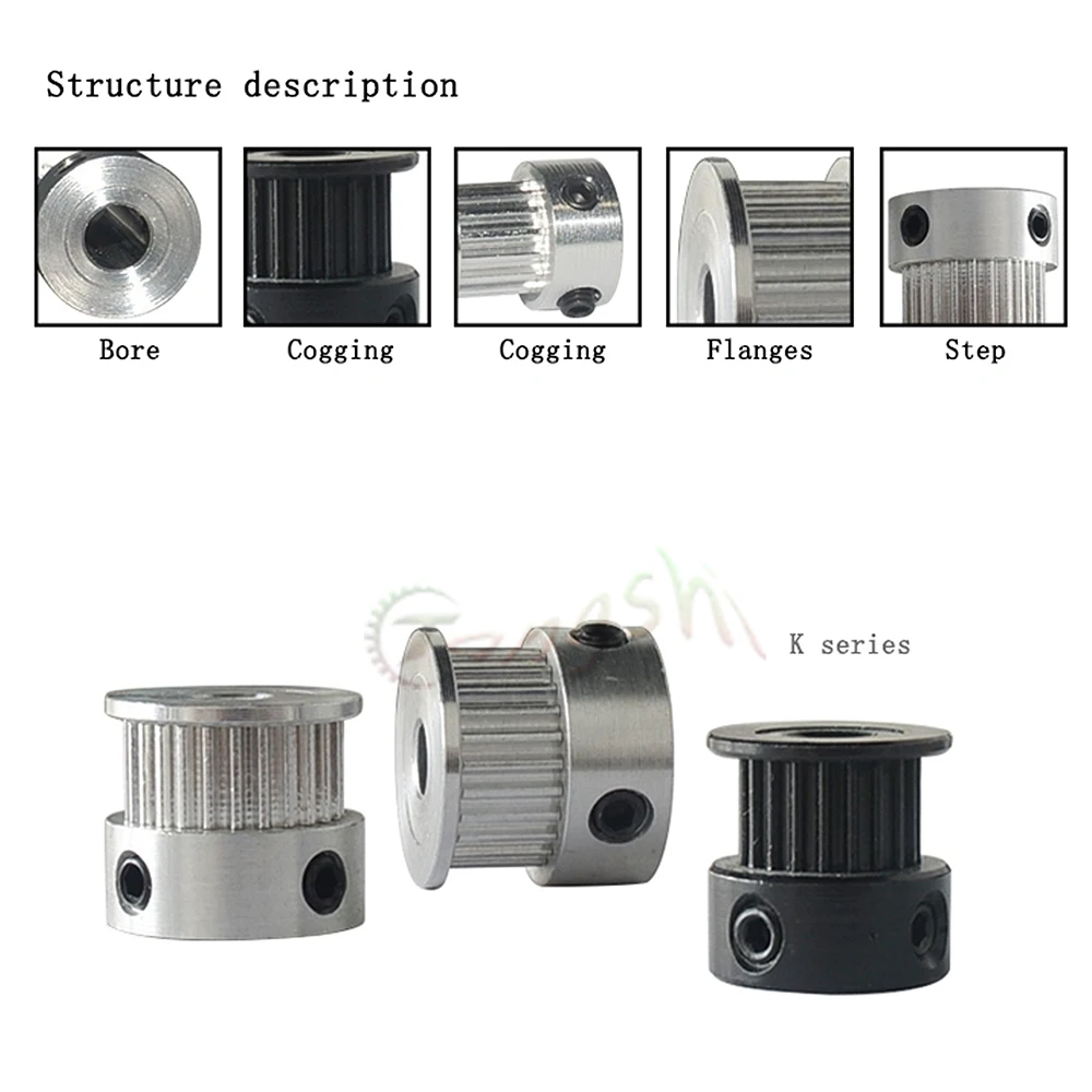 2GT 16-зубчатый шкив с отверстием типа K 3/3.17/4/5/5.5/6/6. Ширина ремня 35 мм 5/6/7/9/10/15 GT2 16