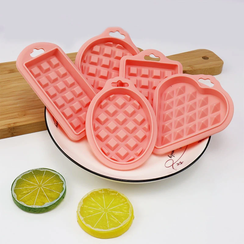 

5pcs/Set Food Grade Silicone Microwaveable DIY Cake Baking Waffle Molds
