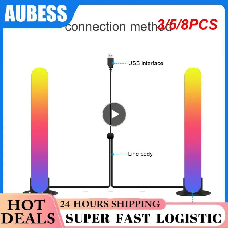 

3/5/8PCS Enhanced Entertainment Wifi Color Light Bar Rgb Smart Light Bars Smart App Control Night Light