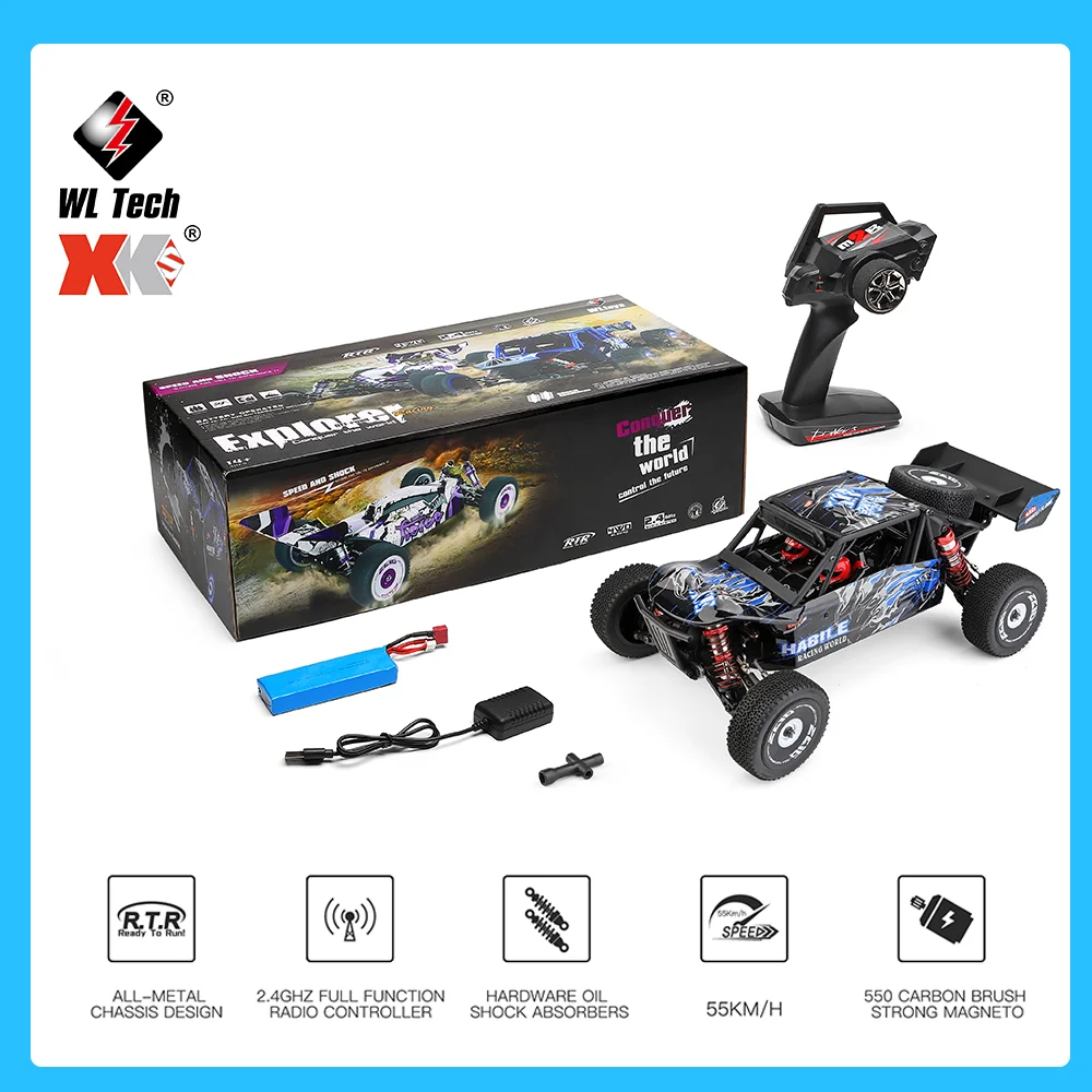 

Wltoys 124018 RTR 1/12 2.4G 4WD 60km/h Metal Chassis RC Car Off-Road Truck 2200mAh Racing Remote Control Vehicle Models Kids Toy