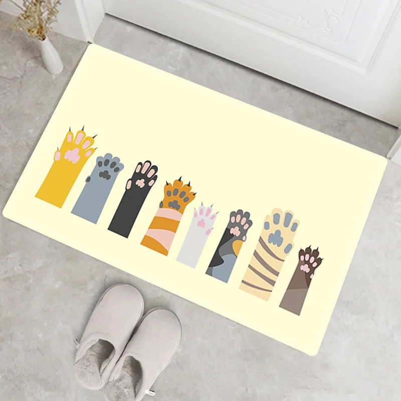 

Bathroom Bath Mat Floor Kitchen Indoor Carpet Washable Soft Anime 3D Rug Memory Foam Cat Claw Prayer Rug Parlor Mat Room Carpets