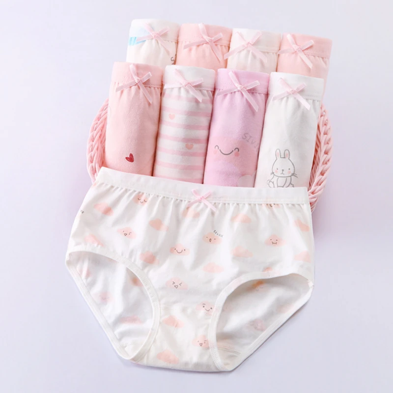 4PCS Girl Antibacterial Panties Summer 3-8Y Young Children Cotton Underwears Soft Kids Thin Breathable Briefs Baby Cute Knickers enlarge