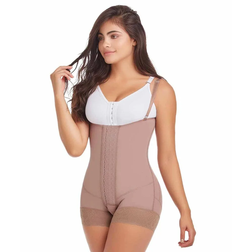 Women'S Bodyshaper Butt Lifter Open Bust Tummy Control Hook And Eye Closure Adjustable Thin Shoulder Strap Lace Shapewear