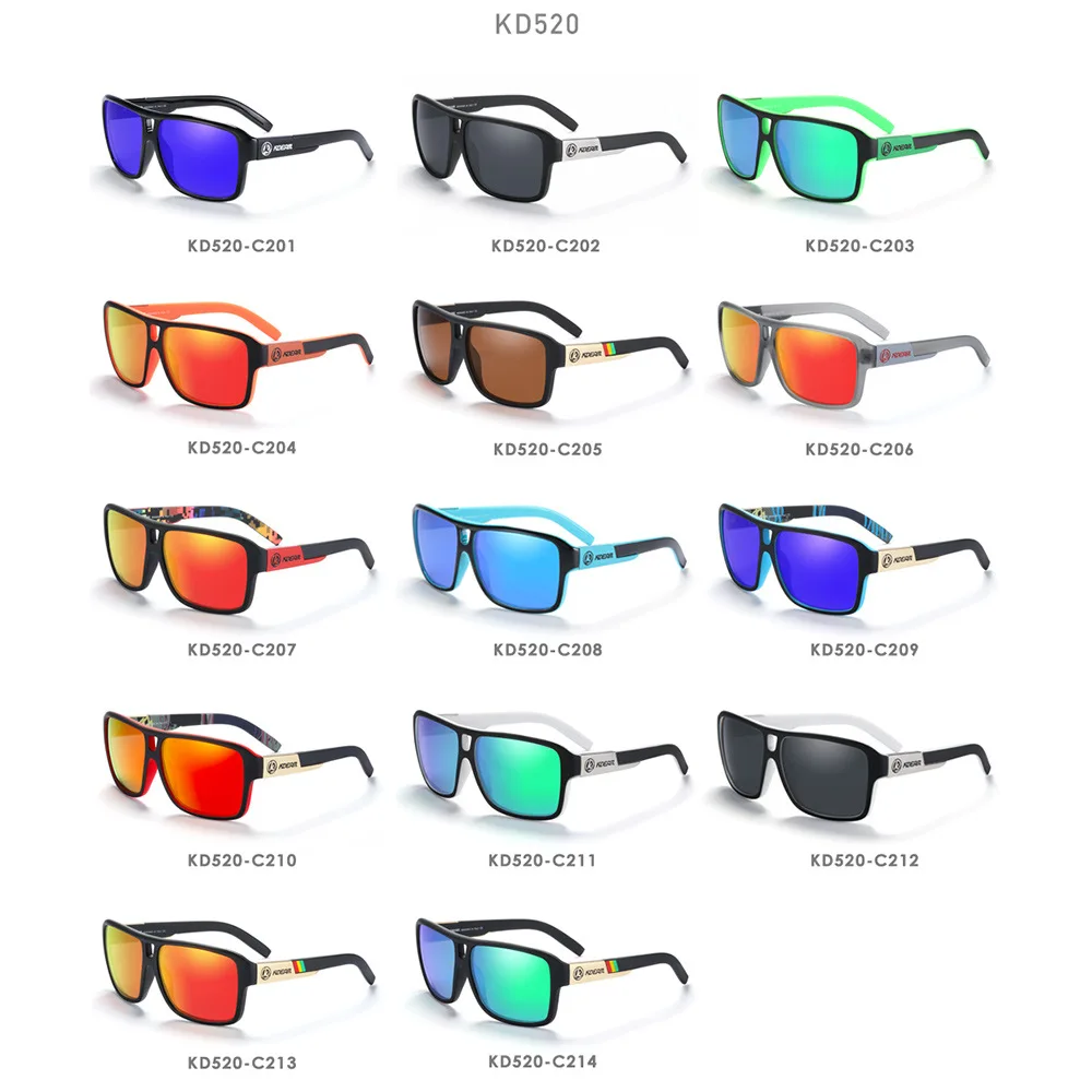 KDEAM 2024 мужские поляризационные солнцезащитные очки в стиле JAM большой квадратной