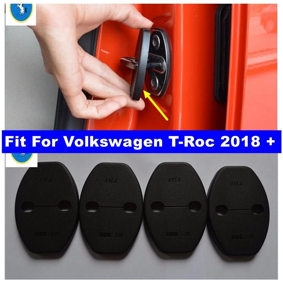 

Inner Door Lock Buckle Protector Cover Kit For Volkswagen T-Roc T Roc 2018 - 2022 Black Interior Accessories