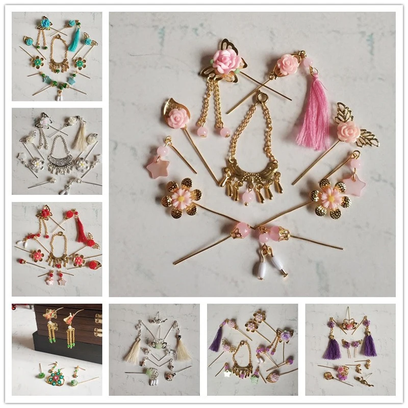 

1 set ancient costume Loli hair stick Hanfu Hair Accessories for Ob11 Doll Cosplay Prop