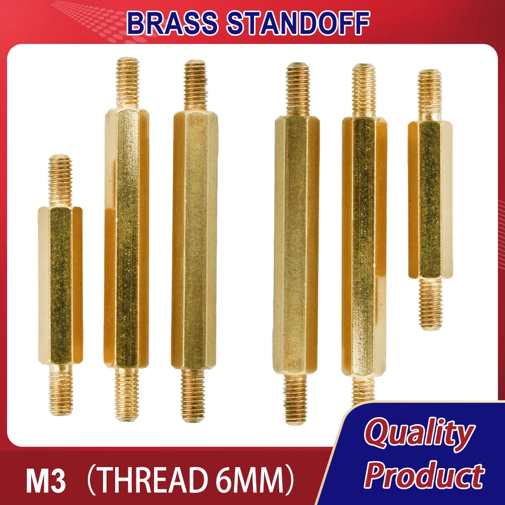 

M3 Hex Brass PCB Pillars Motherboard Standoff MetricThreaded Board Stud Bracket Spacing Screws Bolts Hexagon Spacer Standoffs