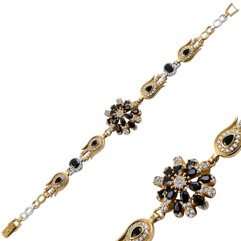 

Серебряный аутентичный браслет с фианитами