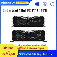 Hot seller Industrial Fanless PC Intel i7 10510U i5 10210U Rugged Industrial Computer 6*COM 2*Lans 8*USB GPIO HDMI WiFi Mini PC