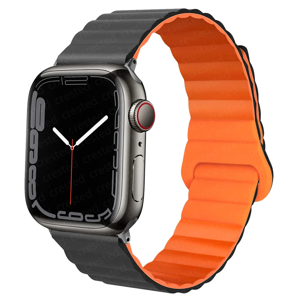 

Ремешок магнитный для Apple watch band 44 мм 40 мм 45 мм 41 мм 38 мм 42 мм 44 45 мм, силиконовый браслет для наручных часов iWatch Series 3 5 4 SE 6 7