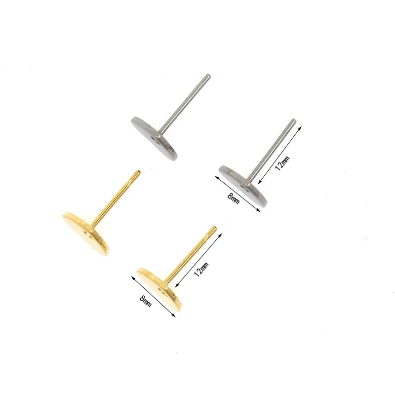 20Pcs Stainless Steel Love Heart Ear Stud Flat Blank Base Tray Fit 8mm Jewelry  Making Earring Accessories Wholesale