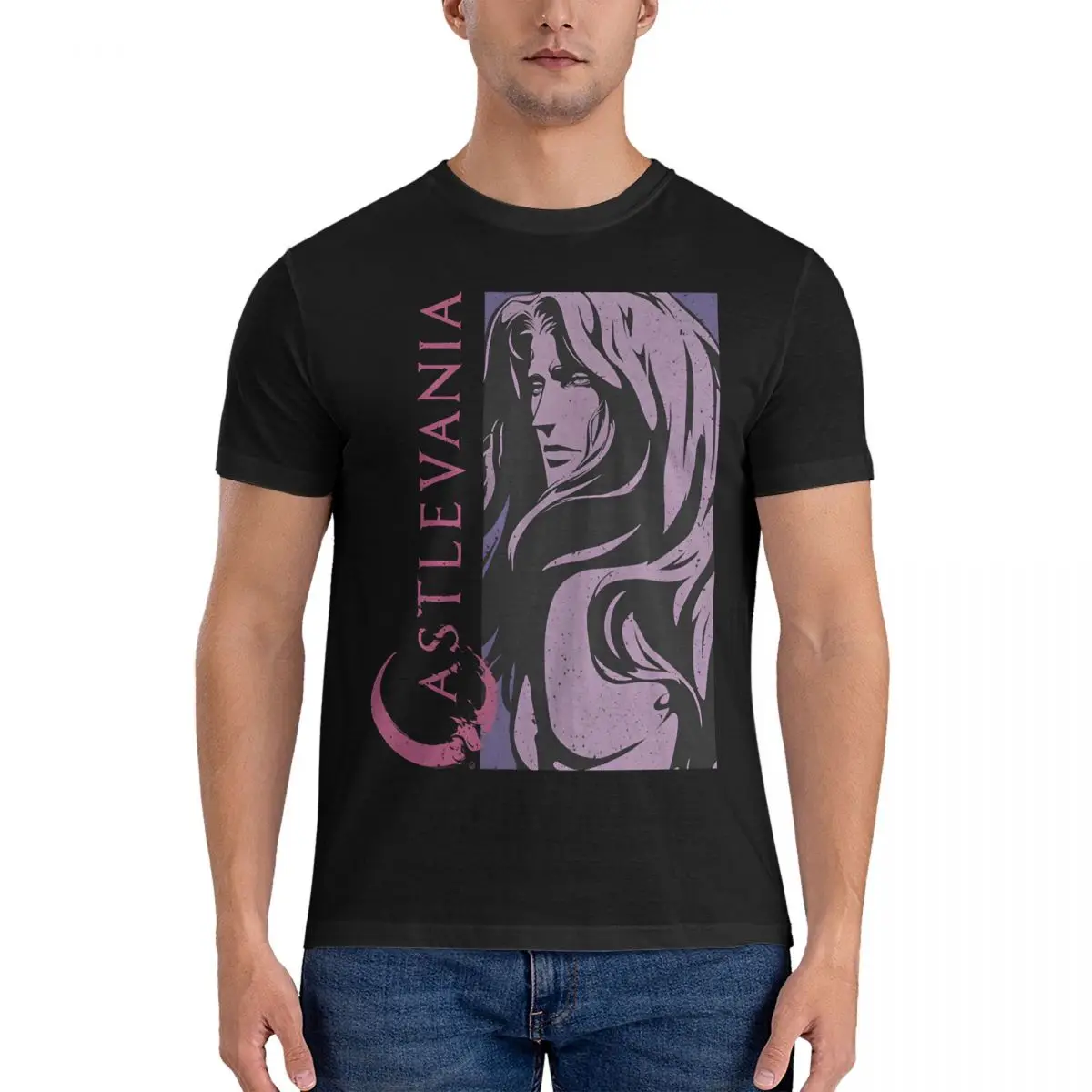 Мужская футболка с коротким рукавом и круглым вырезом из натурального хлопка