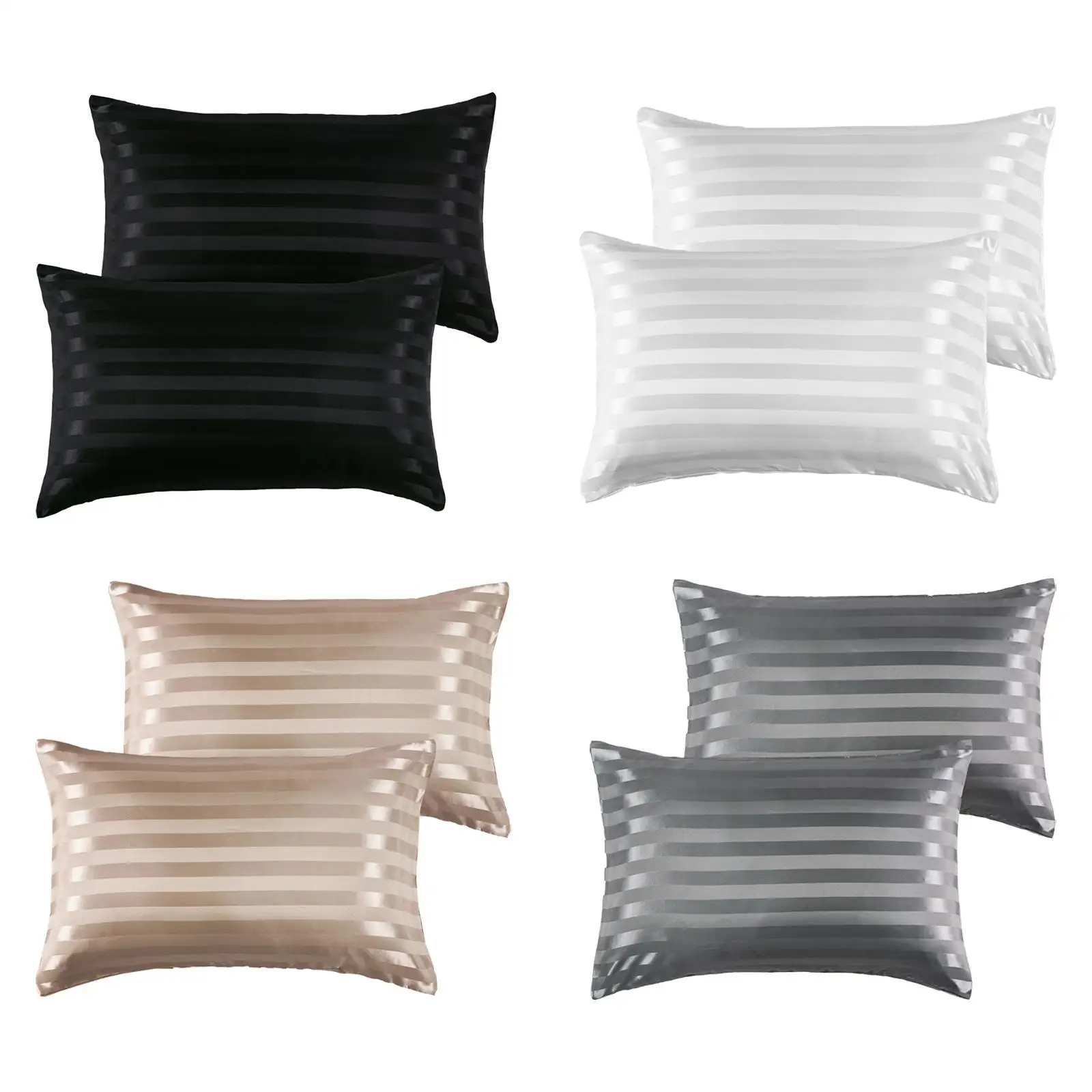 

Pillowcase for Hair and Skin Stripes Comfortable Pillow Case Cover for Bedroom home and hotel Wedding Machine Washable