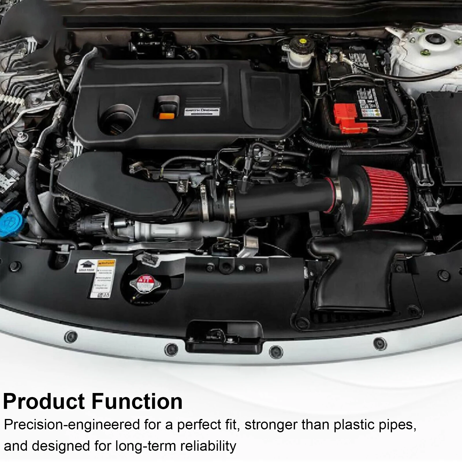 Фото Система холодного впуска воздуха + красный фильтр для Honda Accord 2.0L K20C4 Turbo 10-го поколения 2018-2022 гг. (Short Ram) №3