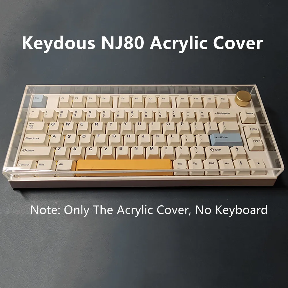 Keydous NJ80 Dustproof Transparent Acrylic Cover For 75% Mechanical Keyboard Cover Compatible NJ68 Cover