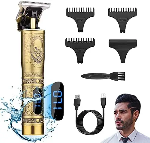 

Maquina Cortar Pelo, Cortadora de Cabello Profesional, Cortapelos Hombre con peines guía, Carga Rápida USB Inalámbrica Recort