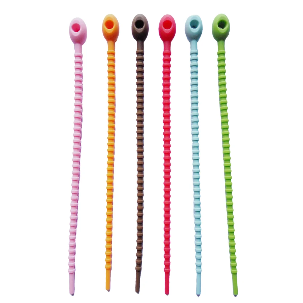

30pcs Silicone Zip Tie Bags Tie Wraps Colorful Multi-Purpose Silicone Ties for Bag Clip Bread Tie Saver (Random Color)