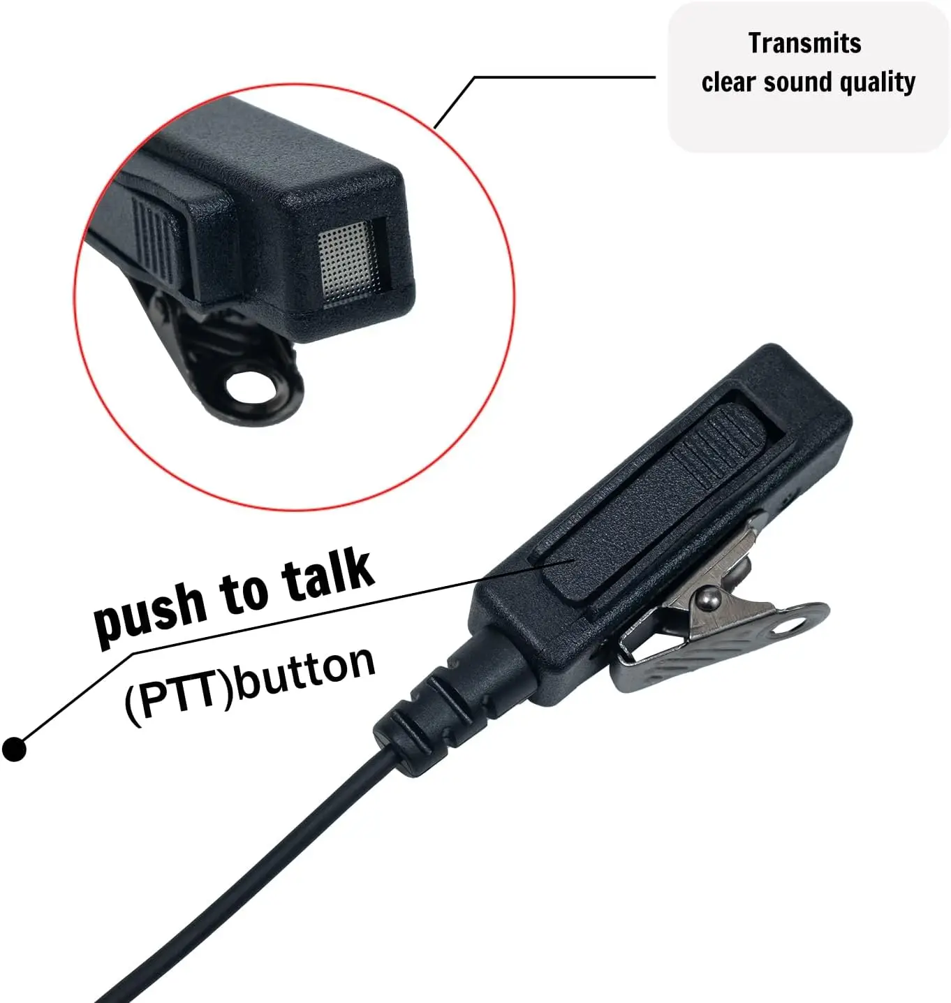 Фото Гарнитура с микрофоном и кнопкой PTT, 2-контактная, для Motorola CP200 CP200D CP185 CP100d CLS1410 CLS1110 DTR650 dlr1060 dlr1020 bc130 magone bpr40 №5