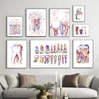 Настенная живопись зубной имплантации, настенный плакат для стоматологического искусства, анатомии, медицинская Настенная картина, украшение для больницы и клиники