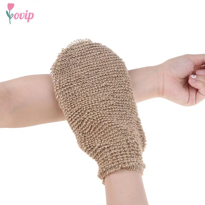 

1pcs Exfoliating Hemp Glove Mitt Mitten Bath Sponge Scrubber Remove Dead Skin Deep Clean & Invigorate Your Skin Double Side