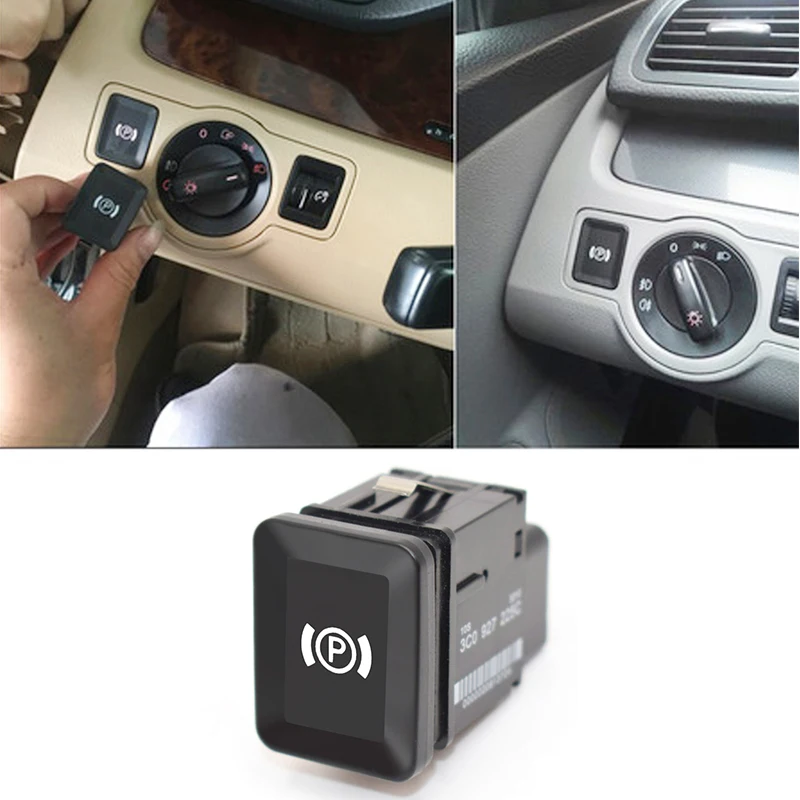 Car Parking Switch EPB Electronic Handbrake Parking Brake Button Switch Replacement for VW Volkswagen Passat B6 C6 CC