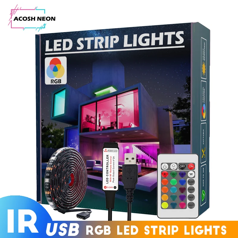 TV LED Backlight Waterproof led strip 5v 30leds/M 5M/16.4ft LED Lighting for home decoration 5050 DIY Colors LED for Gaming PC