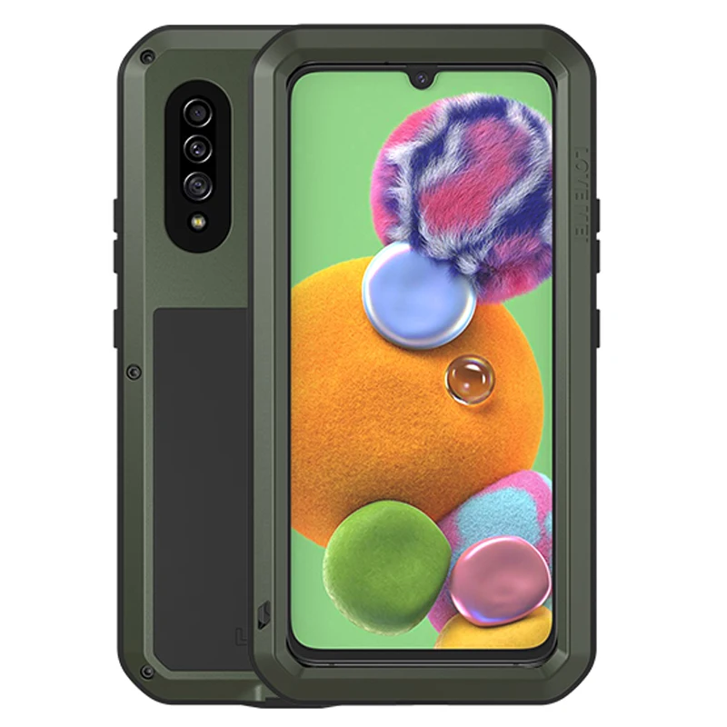 Powerful Case For Samsung Galaxy A90 A72 A42 A32 A52 5g Anti-knocked Aluminum Metal Gorilla Toughened Glass Phone Cover