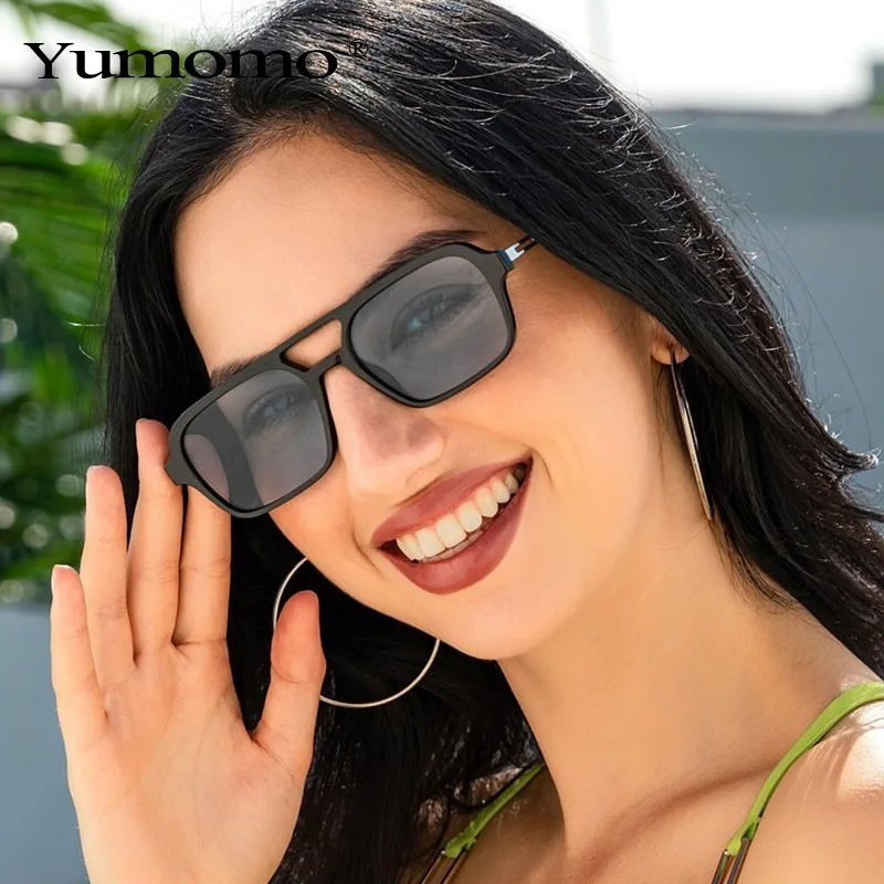 

2022 New Square Sunglasses Pilot Double Beam Sunglasses Personality Ins Net Red Same Sunglasses очки солнечные женские UV400