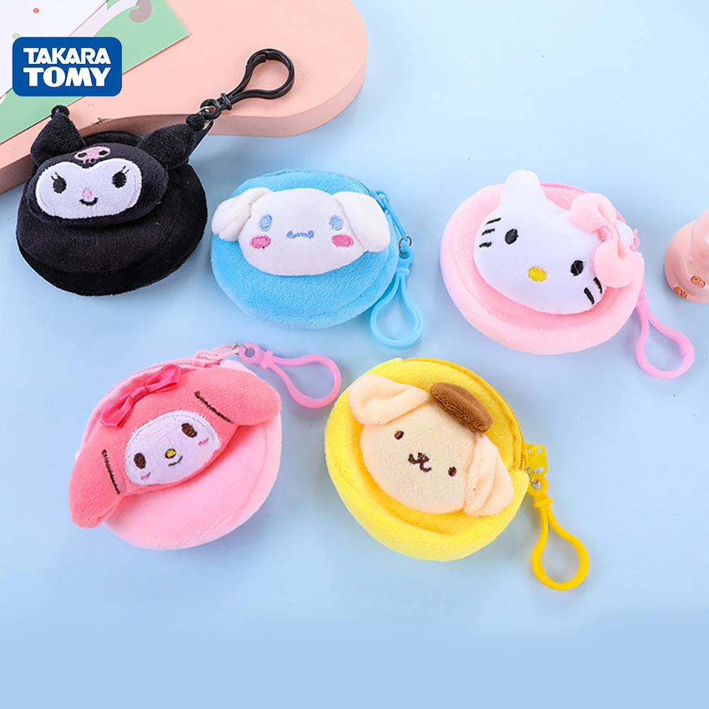 

Sanrio 8 см серия плюшевый Кошелек Kawaii Прекрасный Hello Kt Kuromi Cinnamoroll сумка для наушников Мультяшные игрушки подарки для друзей детей