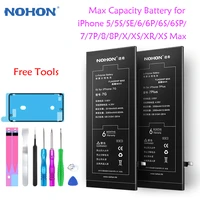 nohon max capacity battery for iphone 7 battery replacement phone bateria for iphone 5 5s 6 6s 7 8 plus se x xr xs max batarya