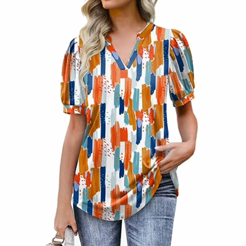 

Summer Girls Teens T-shirt Hiphop Loose Floral Print Casual Short Sleeve Top