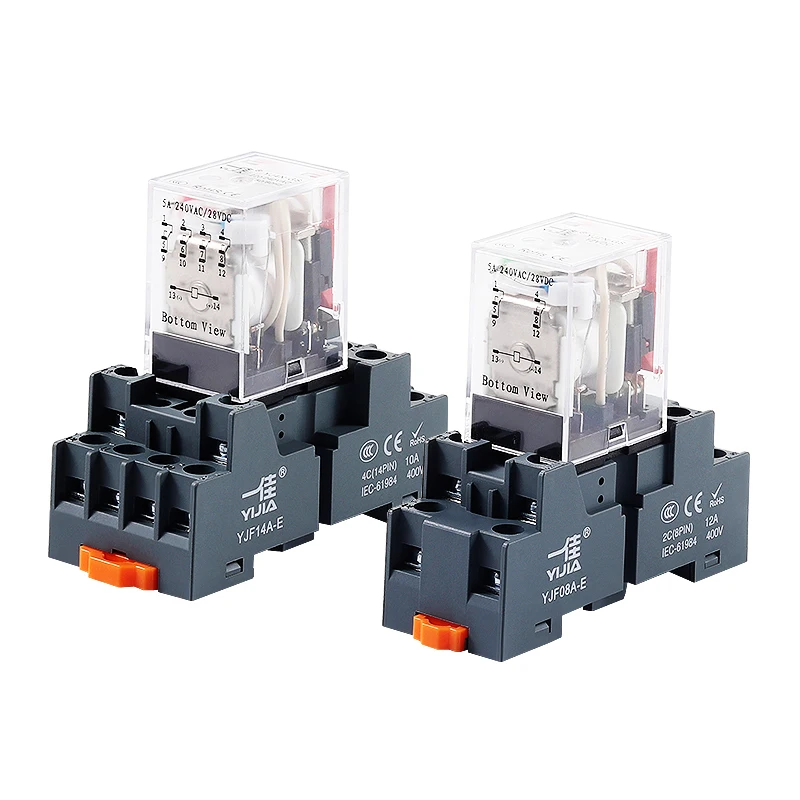 

Small Relay HH52P/HH54P MY2N-J/MY4N-J8/14 Foot Relay AC220V DC12V DC24 with Base