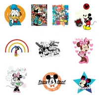 disney mickey minnie and donald duck vinyl heat transfer patches iron on transfers for clothing stickers girl printed applique