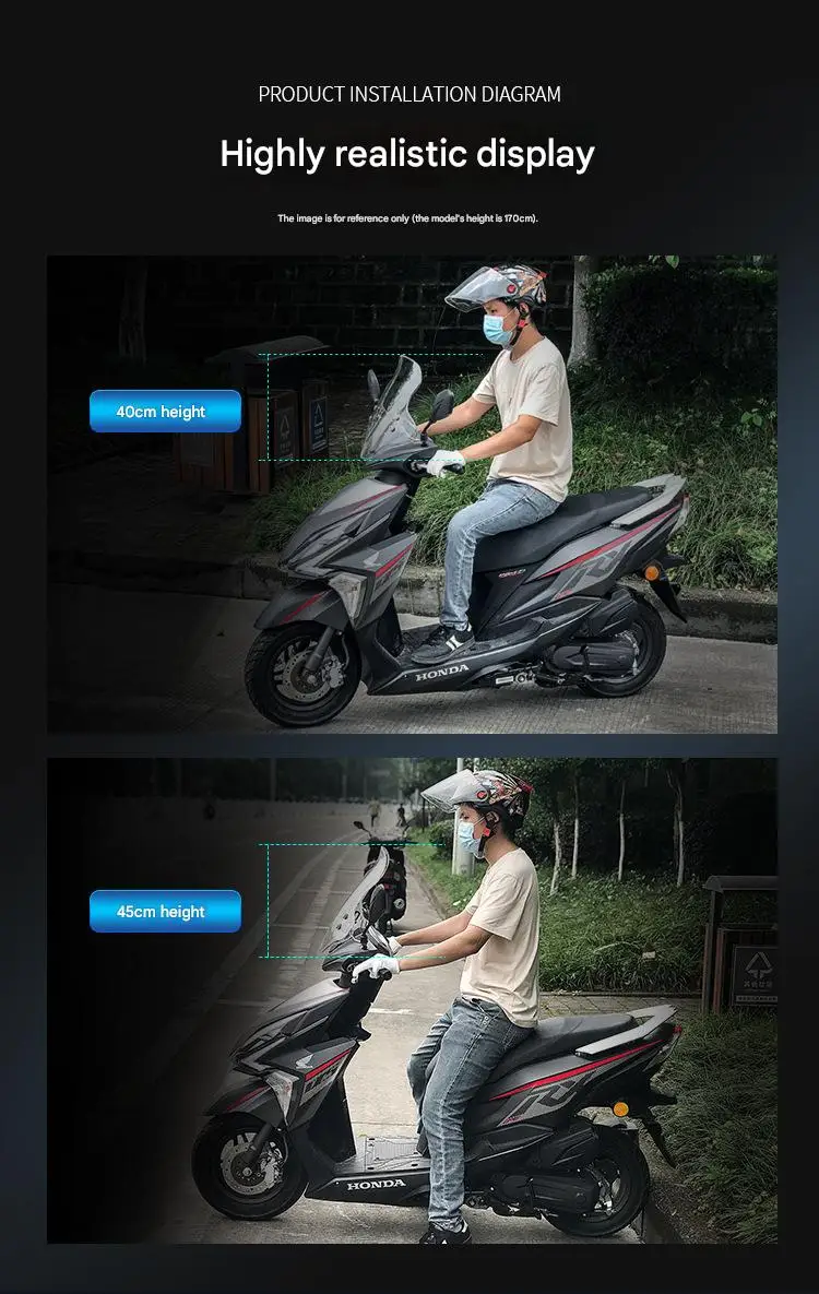 Фото Ветровое стекло 50 см для скутера Suzuki UY125, специальные модифицированные запчасти №5