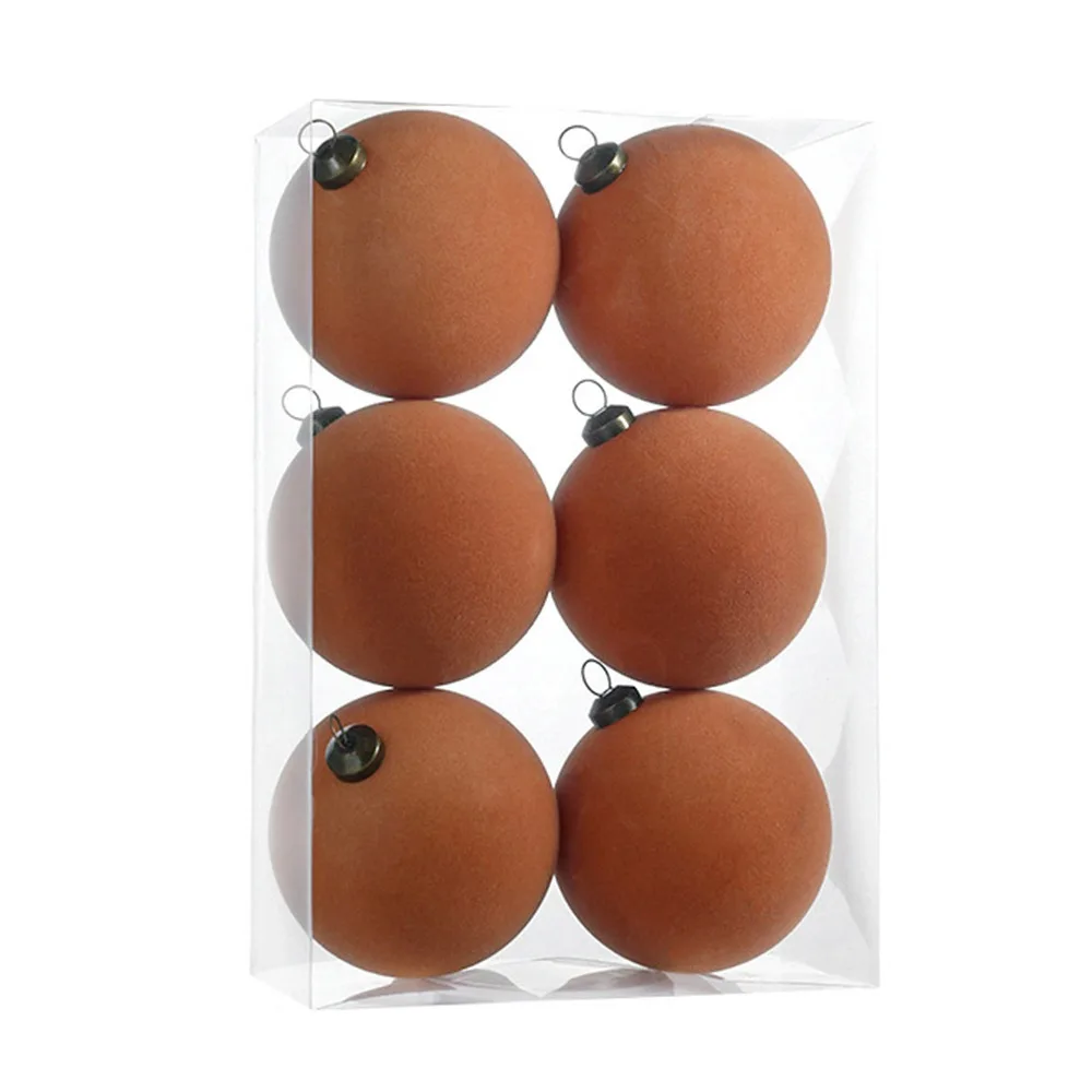 

Набор из 6 шт., размер 8 см, рождественский шар, украшение из флока, цветные пластиковые бархатные шары, декоративные шары для окон, вечерние, свадебные подарки