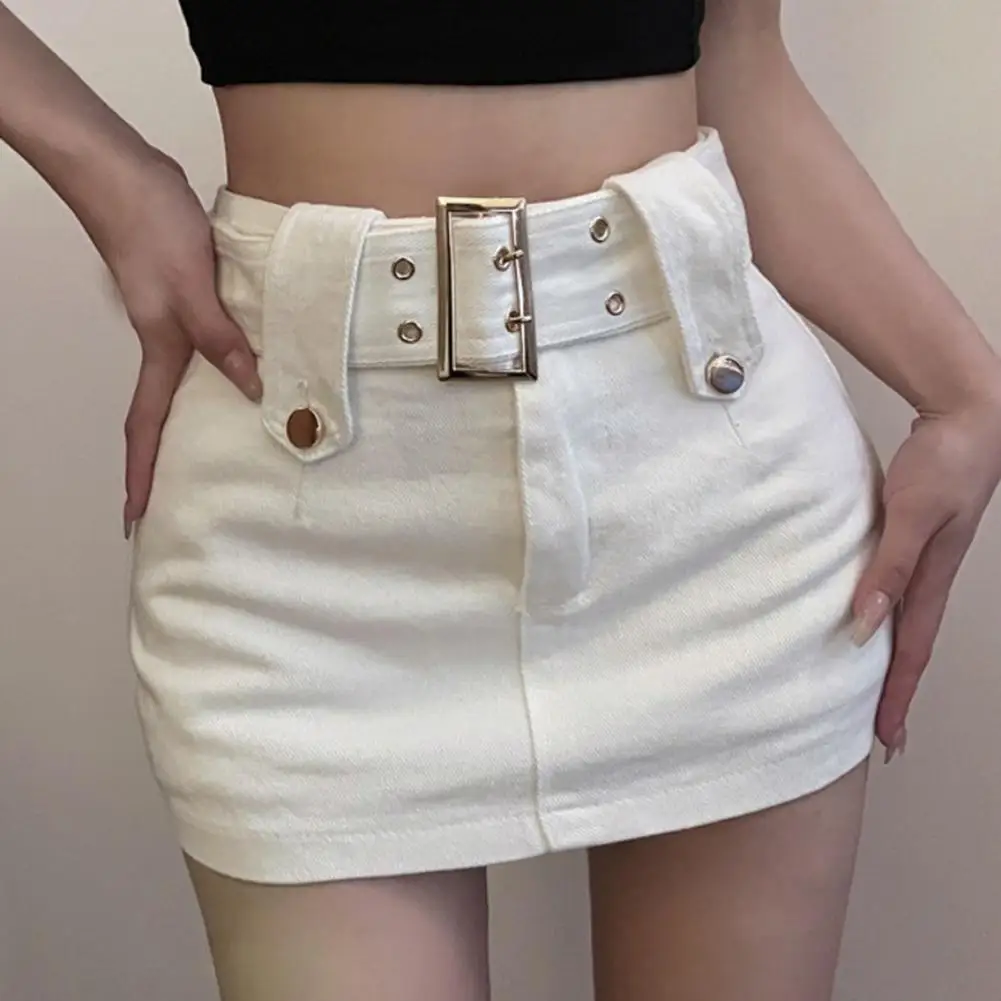 

Korean High Wiast Denim Mini Skirt Women Sexy Hot Girl Tight Bag Hip Skirts Female Slim Anti-Glare Short Skirts Female