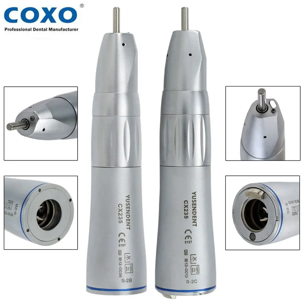 COXO Dental Fiber Optic LED Straight Handpiece Nose Cone Low Speed Handpiece NSK CX235 2C 2B