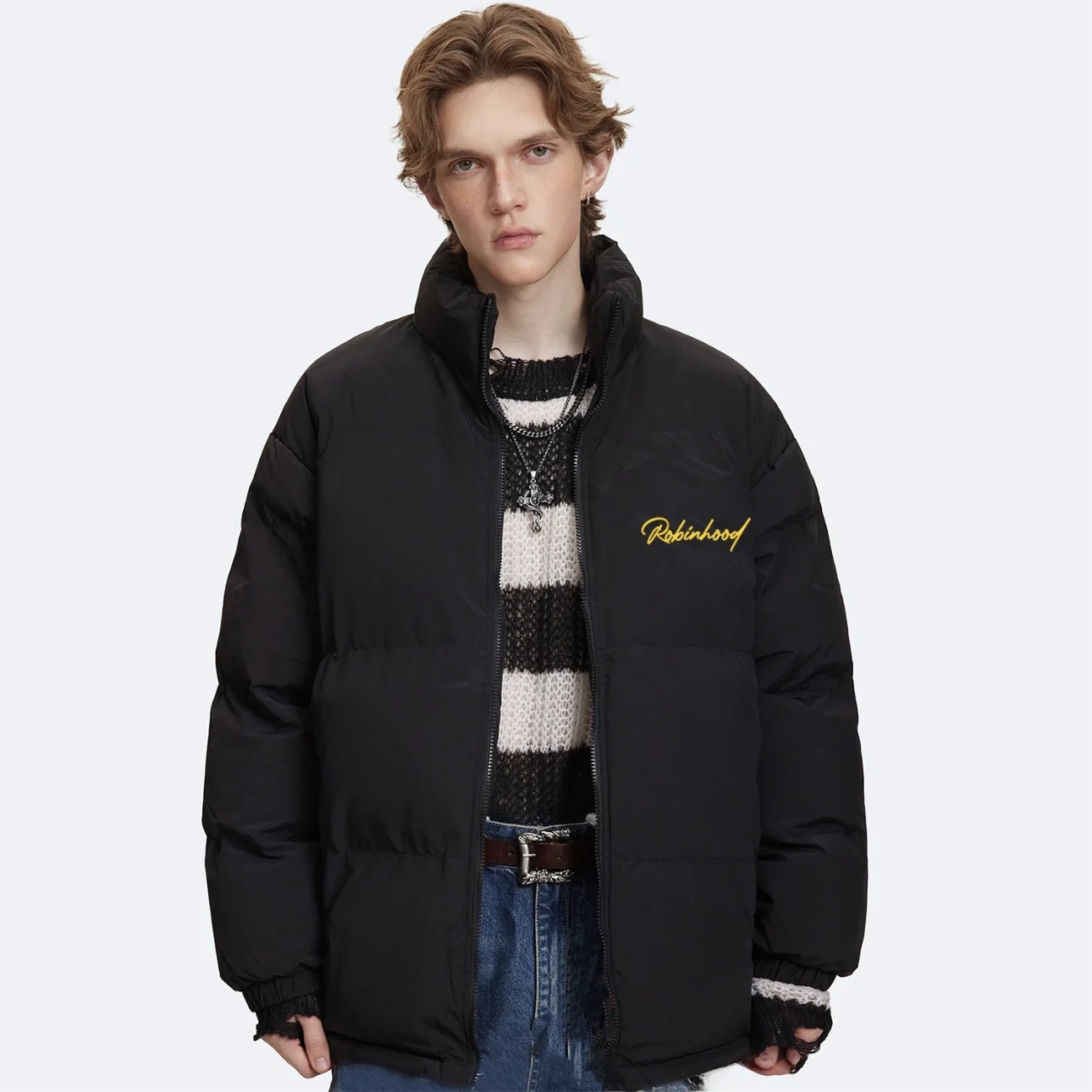 Robin Hood Robinhood Ретро Американская High Street Простая подпись с буквенным принтом и